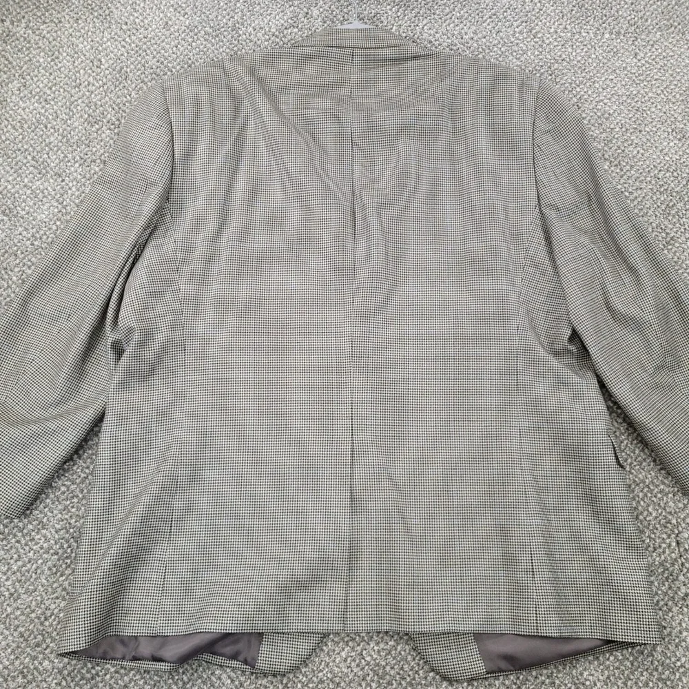 Ralph Lauren 50R Blazer Silk Wool Houndstooth Blue Windowpane Sport Coat Jacket